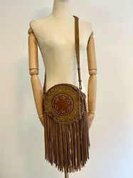 sac bandoulière zadig & voltaire camel denim bamboo hoppie suede