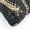 sac cabas agnès b denise en nylon recyclé tressé noir et beige