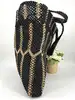 sac cabas agnès b denise en nylon recyclé tressé noir et beige