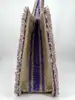 sac cabas grand sandro en toile tweed beige et violet