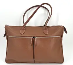sac cabas longchamp en cuir grainé marron