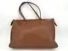 sac cabas longchamp en cuir grainé marron