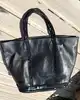 sac cabas vanessa bruno en cuir noir paillettes noir