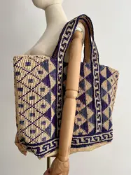sac cabas vanessa bruno en raphia inspiration motifs géométriques