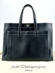 sac just campagne en cuir noir