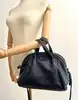sac lancel charmeuse en cuir bleu marine