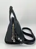 sac lancel charmeuse en cuir bleu marine
