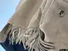 sac maje miss m à franges en cuir suédé couleur camel  moyen modèle