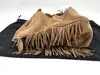 sac maje miss m à franges en cuir suédé couleur camel  moyen modèle