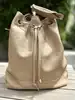 sac seau gérard darel en cuir de chèvre beige