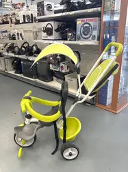 tricycle baby balade 2 - tricycle evolutif avec roues silencieuses - dispositif roue libre - vert