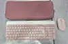 unité centrale logitech mk470 clavier souris incluse bureau rf sans fil azerty français rose