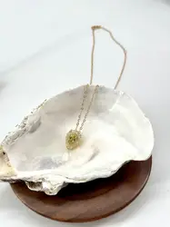 120647 collier chaîne en argent doré avec pendentif en forme de goutte d’eau pavé d’oxydes argent 925 millième (22 ct) 2,4g