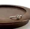 1966410 bague solitaire perlée ronde ornée d'oxydes incolores t56 argent 925 millième (22 ct) 1,3