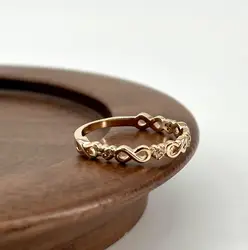 20002710 bague anneau motif infini et coeur avec oxyde t54