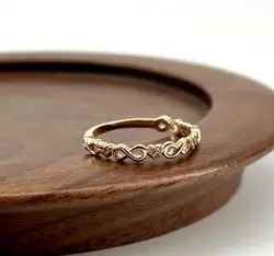 20002710 bague anneau motif infini et coeur avec oxyde t58