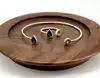 20013550 bague ouverte toi et moi sertie d'oxydes verts t54