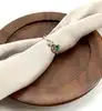 20020150 bague vague sertie d'oxydes incolore et vert t56