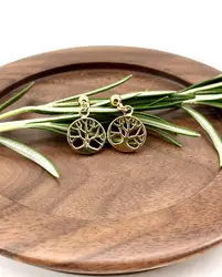 330281 boucles d'oreilles pendantes motif arbre de vie
