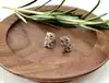 330442 boucles d'oreilles puces pavée d'oxydes