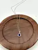 87399145 collier en argent motif goutte d'eau setie de oxyde bleu entouré des oxydes incolores argent 925 millième (22 ct) 2,65g