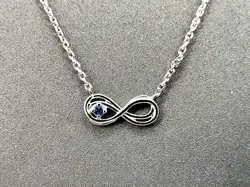 87413245 collier infini serti d'oxyde bleu argent 925 millième (22 ct) 2,03g