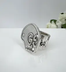 bague gucci ghost tête de mort avec logo gg taille 15 argent 925 millième (22 ct) 24,23g