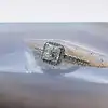 bague pandora halo scintillant carré l56 argent 925 millième (22 ct) 2,77g