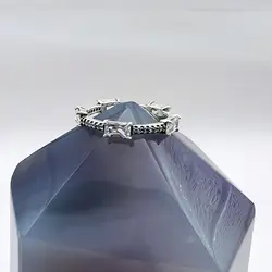 bague pandora rectangles pavés scintillants t54 argent 925 millième (22 ct) 2,20g
