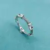 bague pandora rectangles pavés scintillants t54 argent 925 millième (22 ct) 2,20g