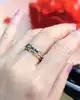 bague style art déco en 2 ors centrée de 3 saphirs carrés et 2 diamants or 750 millième (18 ct) 3,05g