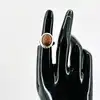 bague vintage sertie d'un cabochon en grés doré t52 argent 925 millième (22 ct) 7,09g
