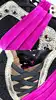 baskets christian louboutin 123 run noir, fuchsia et léopard t40