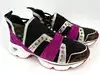 baskets christian louboutin 123 run noir, fuchsia et léopard t40