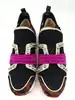 baskets christian louboutin 123 run noir, fuchsia et léopard t40