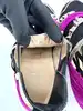 baskets christian louboutin 123 run noir, fuchsia et léopard t40