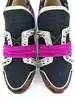 baskets christian louboutin 123 run noir, fuchsia et léopard t40