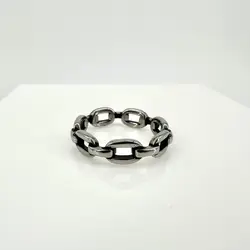bgac bague bague maillon chaîne gourmette en acier argenté t61