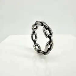 bgac bague bague maillon chaîne gourmette en acier argenté t64