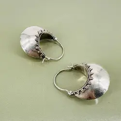 boucles d'oreilles en argent créoles demi-lune argent 925 millième (22 ct) 11,98g