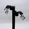 boucles d'oreilles pandora créoles doubles pavé argent 925 millième (22 ct) 4,96g