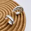 boucles d'oreilles pandora créoles doubles pavé argent 925 millième (22 ct) 4,96g