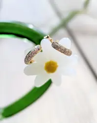boucles d'oreilles petites créoles avec une pavage de petits diamants or 750 millième (18 ct) 2,86g