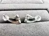 boucles d'oreilles vagues en argent et oxydes de zirconium argent 925 millième (22 ct) 1,95g