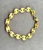 brac bracelet chaîne maille grain de café en acier doré l20 cm
