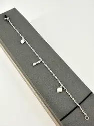 bracelet à breloquesen argent avec pendentifs coeurs et main figa argent autre 1,98g