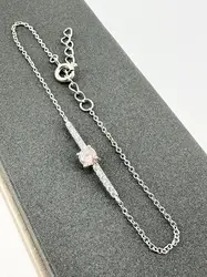 bracelet en argent avec barre strass argent 925 millième (22 ct) 1,61g