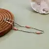 bracelet en argent et perles olives de corail rose argent autre 2,39