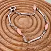 bracelet en argent et perles olives de corail rose argent autre 2,39