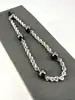 bracelet en maille corde orné de perles de l'hématite argent 925 millième (22 ct) 7,30g